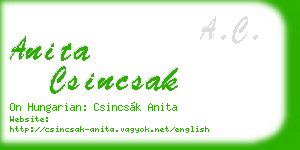 anita csincsak business card